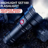 كشاف يدوي ليد بعيد المدى مع بيت كشافات يدوية