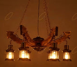 ثريا اسهم خشب 6 لامبات ثريات
