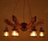 ثريا اسهم خشب 6 لامبات ثريات